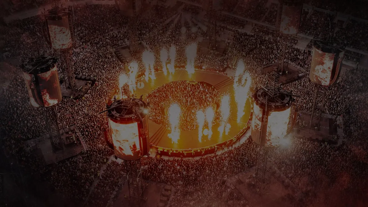 Iron Maiden performing at Athens Olympic Stadium on the Run For Your Lives World Tour 2026