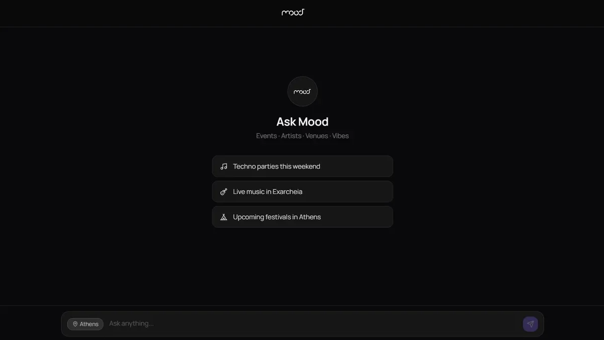 How to Find Music Events in Athens with Mood's AI Discovery Engine