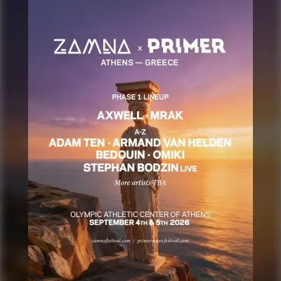Primer Festival Athens 2026: ZAMNA x PRIMER Lineup, Dates and OAKA Guide