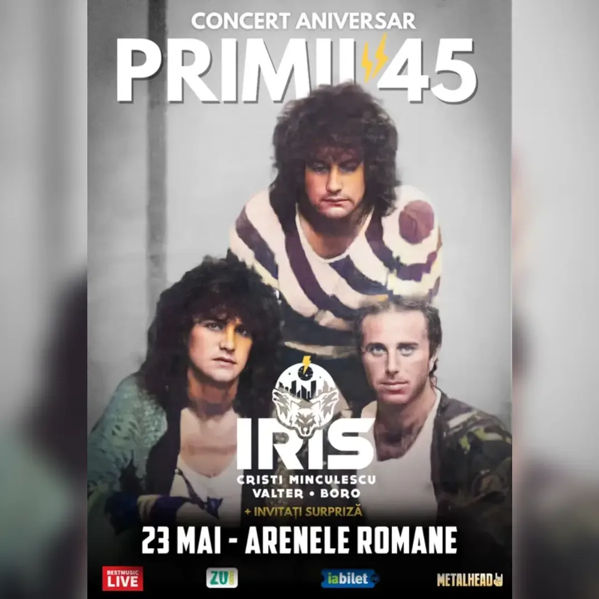IRIS — Cristi Minculescu, Valter and Boro performing at Arenele Romane Bucharest for the 45th anniversary concert