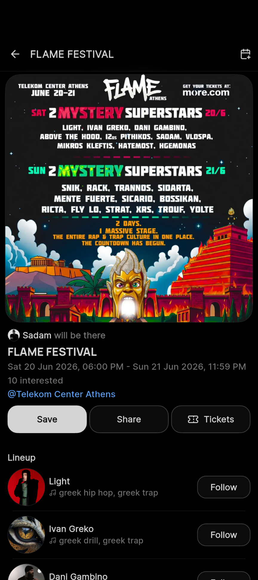 Event profile